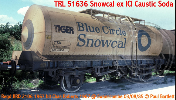 TRL 51636 Snowcal slurry @ Swanscombe APCM 85-08-03