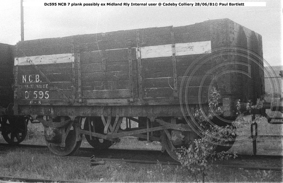 Dc595 possibly ex Midland Rly Internal user @ Cadeby Colliery 81-06-28 © Paul Bartlett [2w]