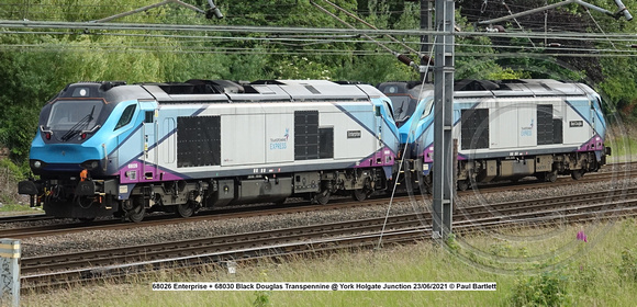 68026 Enterprise + 68030 Black Douglas Transpennine @ York Holgate Junction 2021-06-23 © Paul Bartlett [1w]