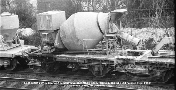 LDB502484 ZYV ex Conflat A cement mixer @ Harpenden 79-03-08 © Paul Bartlett W
