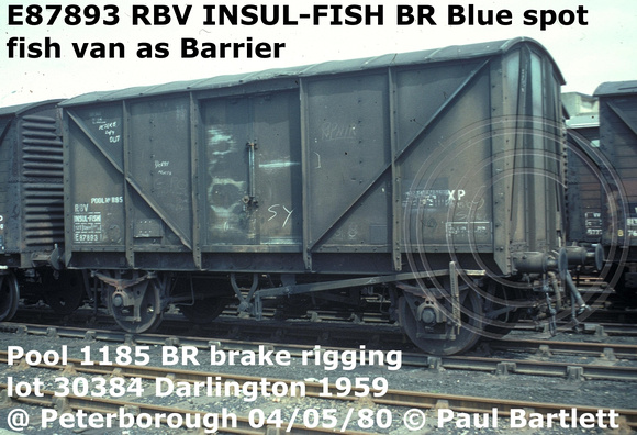 E87893 RBV INSUL-FISH ex Blue Spot fish van @ Peterborough 80-05-04