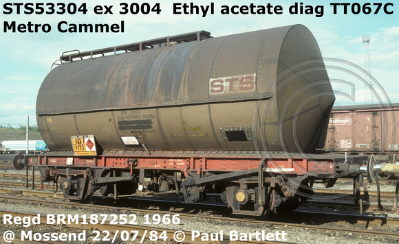 STS53304 Ethyl acetate diag TT067C @ Mossend Marshalling Yard  84-0722