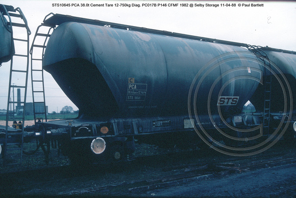 STS10645 PCA 38.0t Cement Tare 12-750kg Diag. PC017B P146 CFMF 1982 @ Selby Storage 88-04-11 © Paul Bartlett w