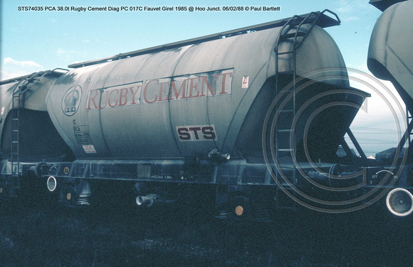 STS74035 PCA 38.0t Rugby Cement Diag PC 017C Fauvet Girel 1985 @ Hoo Junct. 88-02-06 © Paul Bartlett w