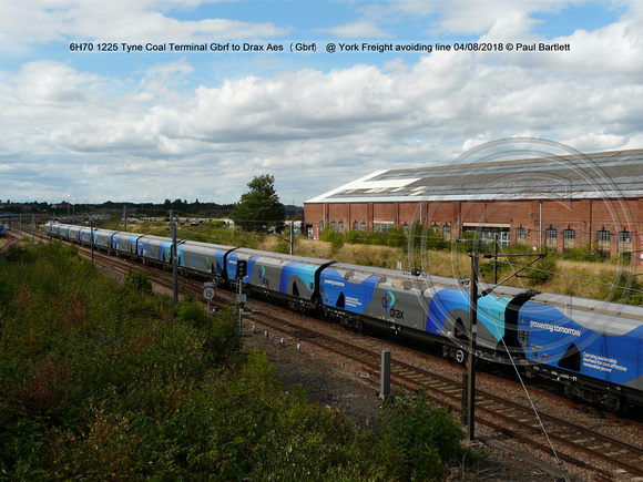 6H70 1225 Tyne Coal Terminal Gbrf to Drax Aes (Gbrf) @ York Freight avoiding line 2018-08-04 © Paul Bartlett w