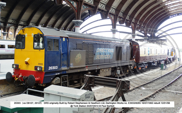 20303 (ex D8127, 20127)  DRS @ York Station 2014-07-04 � Paul Bartlett [4w]