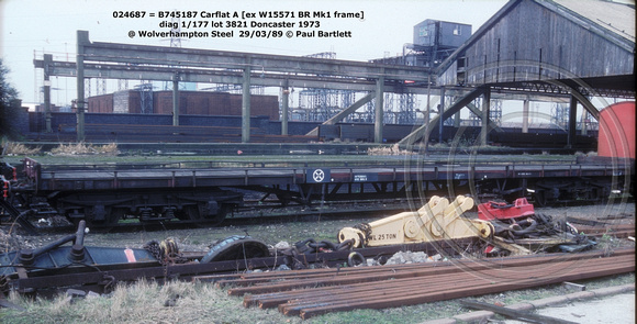 024687 = B745187 Carflat A @ Wolverhampton Steel  89-03-29© Paul Bartlett [2w]