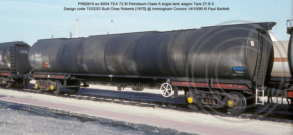 PR82615 ex B004 Petroleum bogie tank wagon @ Immingham Conoco 90-10-14 � Paul Bartlett w