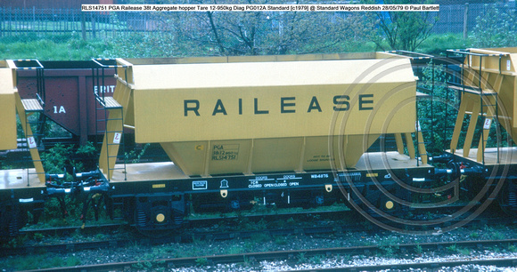 RLS14751 PGA Railease 38t Aggregate hopper Tare 12-950kg Diag PG012A Standard [c1979] @ Standard Wagons Reddish 79-05-28 © Paul Bartlett w