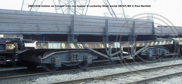 [BB]3326 bolster ex Consett Iron ore hopper @ Lackenby 89-07-28 © Paul Bartlett w