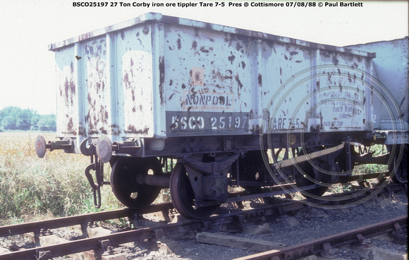 BSCO25197 Corby iron ore tippler Pres @ Cottismore 88-08-07 © Paul Bartlett w