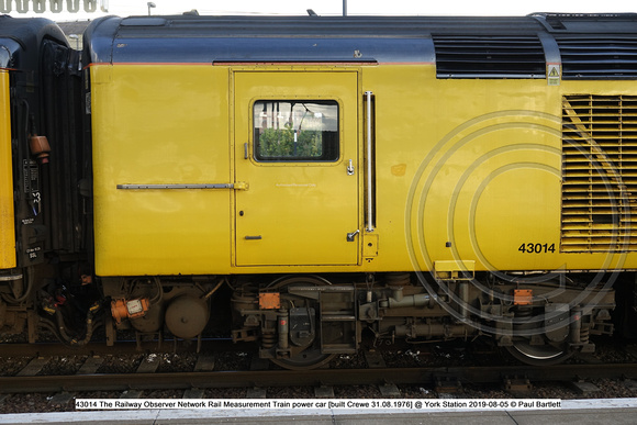 43014 The Railway Observer Network Rail Measurement Train power car [built Crewe 31.08.1976] @ York Station 2019-08-05 © Paul Bartlett [02w]