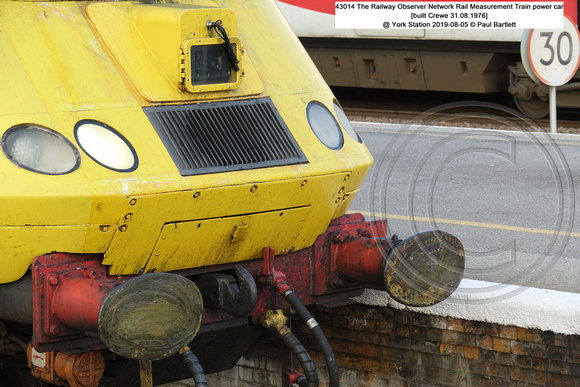 43014 The Railway Observer Network Rail Measurement Train power car [built Crewe 31.08.1976] @ York Station 2019-08-05 © Paul Bartlett [10w]