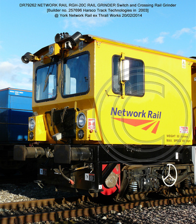 DR79262 Harsco Switch & Crossing Rail Grinder @ York NR Thrall Works 2014-02-20 [02w]
