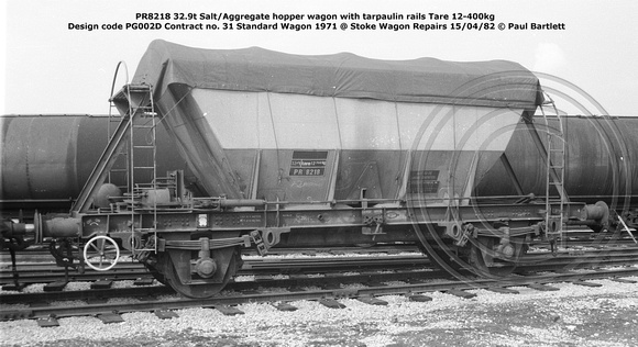 PR8218 @ Stoke Wagon Repairs 82-04-15 © Paul Bartlett [1w]