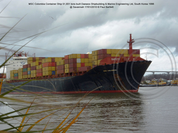 MSC Colombia Container Ship @ Savannah 17-01-2010 � Paul Bartlett [1w]