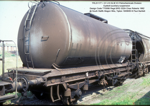 TRL51177 = H1 ICI Petrochemicals @ South Staffs Wagon Wks, Tipton 83-08-19 � Paul Bartlett w