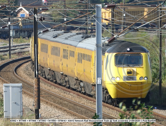 43062 + 977995 + 977984 + 977993 + 977994 + 975814 + 43013 Network Rail Measurement Train @ York avoid line 2020-09-21 © Paul Bartlett [4w]
