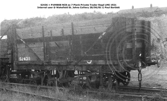 SJ436 = P199808 NCB ex Private Trader Internal user @ Wakefield St. Johns Colliery 81-06-28 © Paul Bartlett W