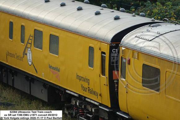 62384 Ultrasonic Test Train coach ex SR set 7396 EMU c1971 convert 052012 @ York Holgate sidings 2020-11-17 © Paul Bartlett [04w]