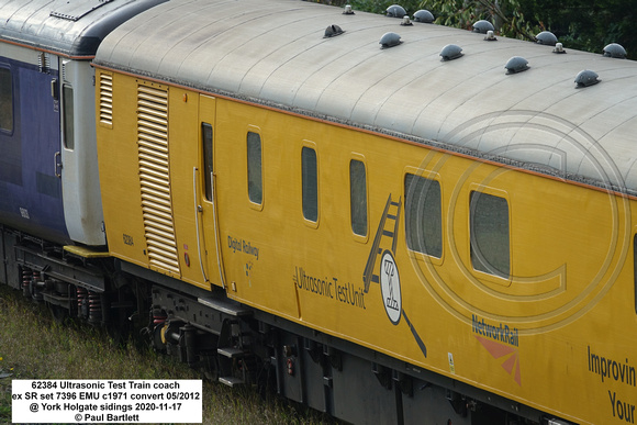 62384 Ultrasonic Test Train coach ex SR set 7396 EMU c1971 convert 052012 @ York Holgate sidings 2020-11-17 © Paul Bartlett [07w]