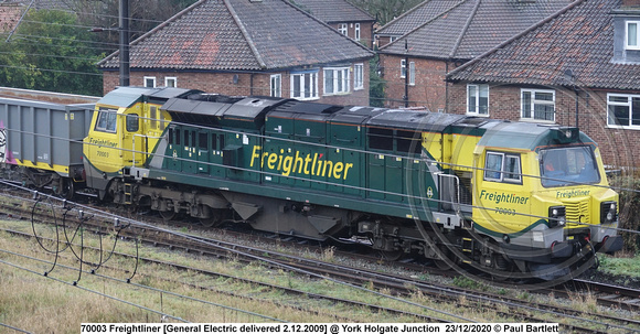 70003 Freightliner [General Electric delivered 2.12.2009] @ York Holgate Junction 2020-12-23 © Paul Bartlett (6w)