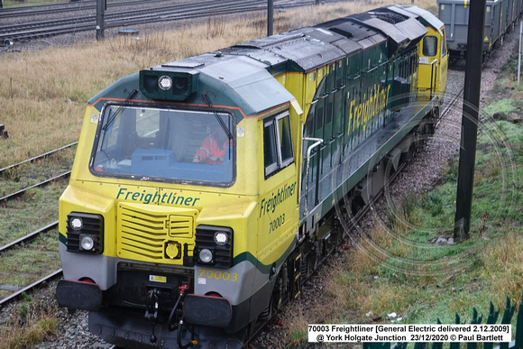 70003 Freightliner [General Electric delivered 2.12.2009] @ York Holgate Junction 2020-12-23 © Paul Bartlett (14w)