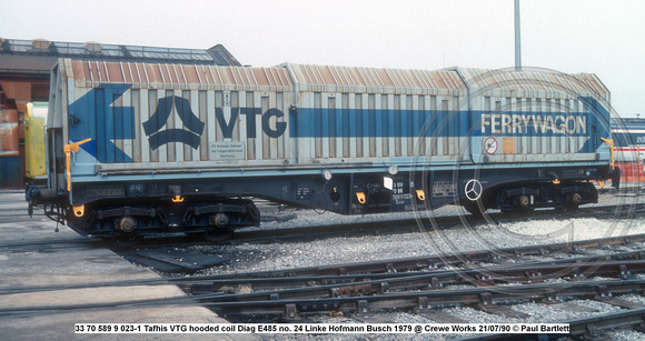 33 70 589 9 023-1 Tafhis VTG hooded coil Diag E485 no. 24 Linke Hofmann Busch 1979 @ Crewe Works 90-07-21 © Paul Bartlett w