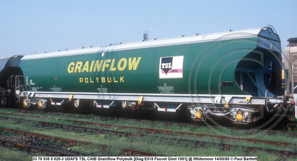 33 70 938 5 028-3 UDAFS TSL CAIB Grainflow Polybulk [Diag E518 Fauvet Girel 1981] @ Whitemoor 88-05-14 © Paul Bartlett w