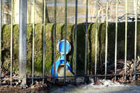 CRI02846 Flooded & Frozen Terry Ave Rowntree park sluice York 2021-01-25 © Paul Bartlett