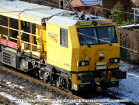 DR98008 25.8t Switches & Crossing Inspection Unit built no. 2521 Windhoff in 2000  Tare 41.4t @ York Holgate sidings 2021-02-08 © Paul Bartlett [03w]