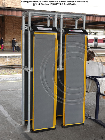 Storage for ramps for wheelchairs and-or refreshment trollies @ York Station 2024-04-18 © Paul Bartlett [1w]