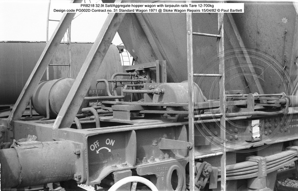 PR8218 32.9t Salt-Aggregate  @ Stoke Wagon Repairs 82-04-15 © Paul Bartlett [2w]