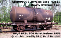DB999xxx & DB9989xx series engineers tanks, ex SMBP Esso and Texaco