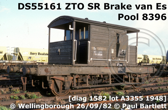 DS55161 ZTO  SR Brake van @ Wellingborough 82-09-26