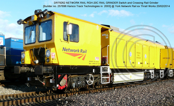 DR79262 Harsco Switch & Crossing Rail Grinder @ York NR Thrall Works 2014-02-20 [01w]