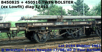 B450825 + 450516 Twin Bolster ex Lowfit @ Wrexham Croes Newydd 80-08-17