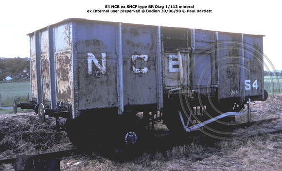 S4 NCB ex SNCF mineral ex Internal user preserved @ Bodian 90-06-30 © Paul Bartlett w