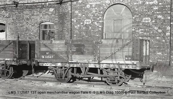 LMS 112587 13T open merchandise wagon [LMS Diag 1666] � Paul Bartlett Collection w