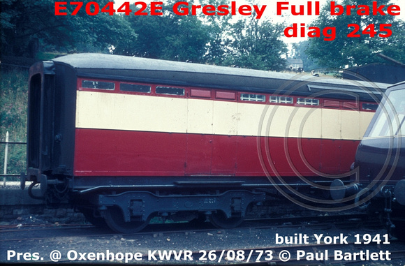 E70442E  Diag 315 Gresley full brake  conserved @ Oxenhope KWVR 73-08-26