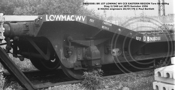 DB905081 BR LOWMAC WV @ Hitchin engineers 75-07-20 © Paul Bartlett [2w]