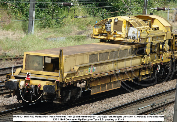 DR78801 HOTRS2 Matisa P95 Track Renewal Train [Build Number68011 2004] @ York Holgate Junction 2022 06-17 © Paul Bartlett [2w]