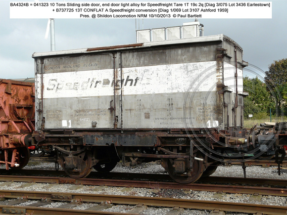 BA4324B = 041323 BA   B737725 CONFLAT A Speedfreight Pres. @ Shildon Locomotion NRM 2013-10-10 � Paul Bartlett [2]