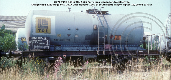 23 70 7190 348-6 TRL A176 Acetaldehyde @ South Staffs Wagon Tipton 83-08-19 © Paul Bartlett w