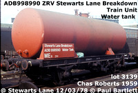 ADB998990 ZRV Water Breakdown Train @ Stewarts Lane 78-03-12
