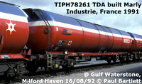 TIPH78261 TDA 65.8T  Murco Petroleum tank wagon Tare 24-180kg built Marly Industrie, France 1991 @ Gulf Waterstone, Milford Haven 92-08-16 © Paul Bartlett