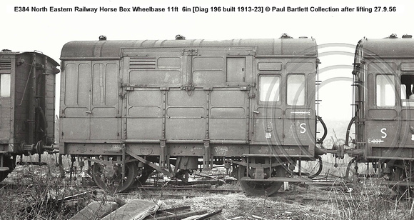 E384 NERly Horse Box [Diag 196 built 1913-23] � Paul Bartlett Collection [1w]