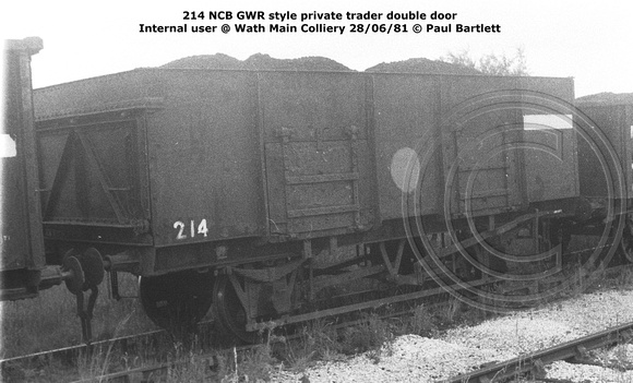 214 NCB ex Private trader Internal user @ Wath Main Colliery 81-06-28 © Paul Bartlett W