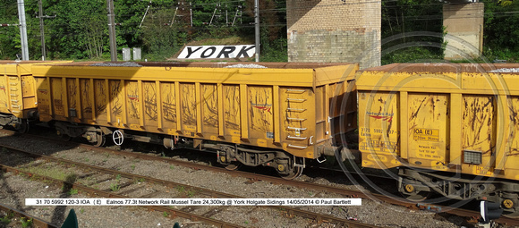 31 70 5992 120-3 IOA (E) Ealnos Network Rail Mussel @ York Holgate Sidings 2014-05-14 � Paul Bartlett w