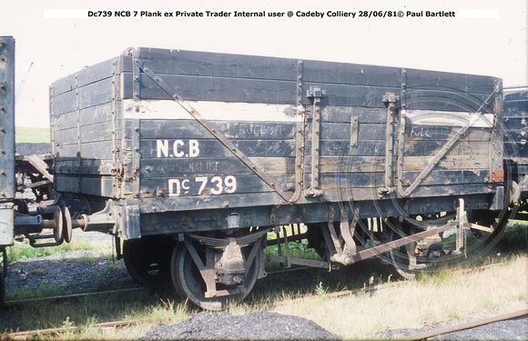 Dc739 NCB ex Private Trader Internal user @ Cadeby Colliery 81-06-28 © Paul Bartlett W